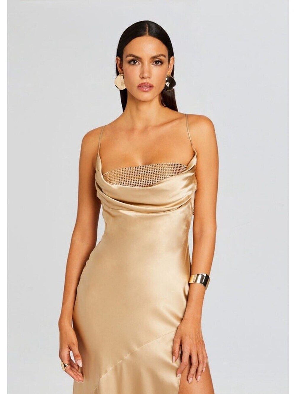 NWT $798 Retrofete Emery Crystal Sequin Embellished  silk maxi dress size Large - Picture 3 of 7